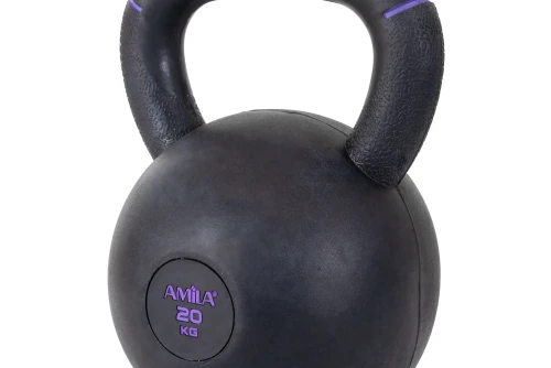 Amila Kettlebell Original Rubber 20 Kg - Μαύρο  Μωβ (90479)