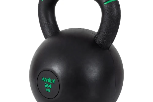 Amila Kettlebell Original Rubber 24 Kg - Μαύρο  Πράσινο (90480)