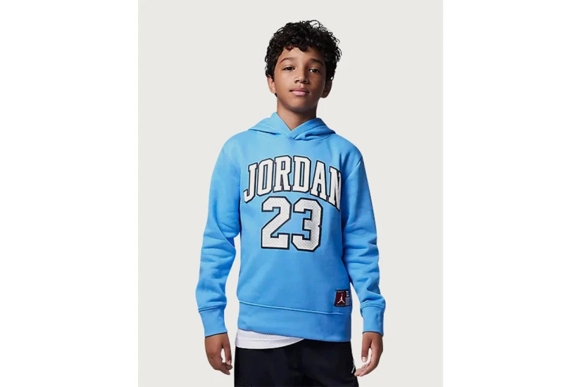 Jordan Fleece Παιδικό Φούτερ με Κουκούλα Γαλάζιο