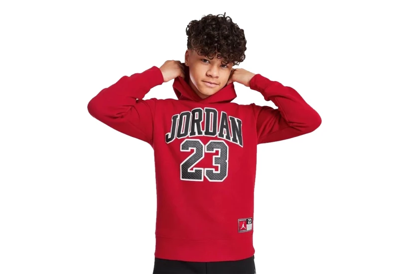 Jordan Fleece Παιδικό Φούτερ με Κουκούλα Κόκκινο