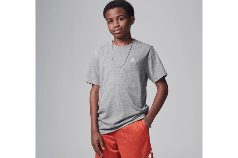 Jordan Jumpman Air Embroidered Παιδικό Κοντομάνικο T-Shirt Γκρι