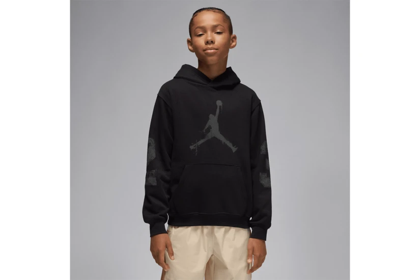 Jordan MVP Jumpman Fleece Παιδικό Φούτερ με Κουκούλα Μαύρο, Ανθρακί