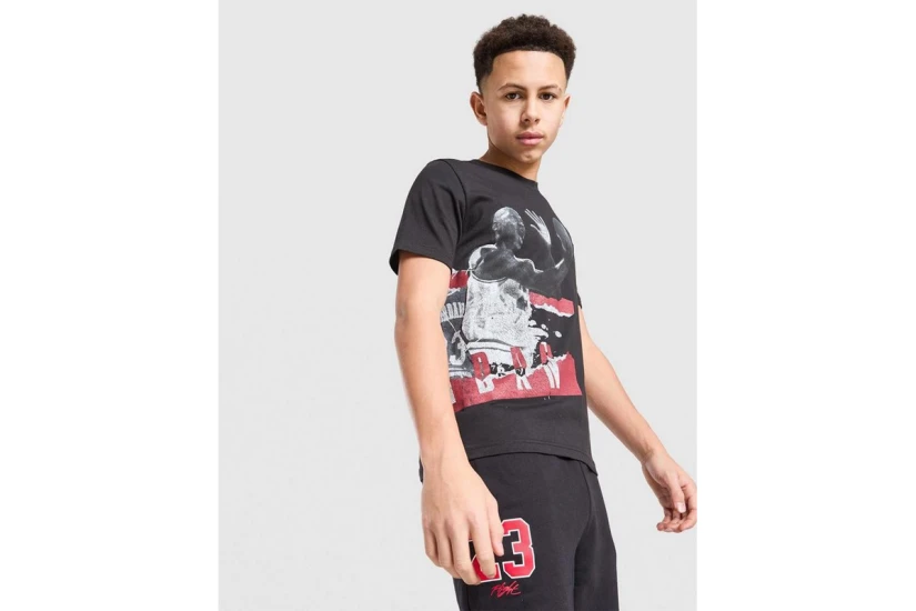 Jordan History Lesson Παιδικό Κοντομάνικο T-Shirt Μαύρο, Κόκκινο, Λευκό