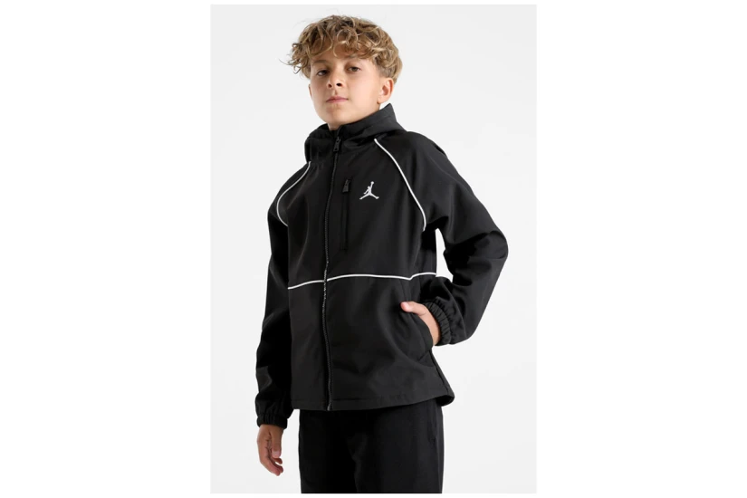 Jordan Παιδικό Μπουφάν Softshell με Κουκούλα Μαύρο