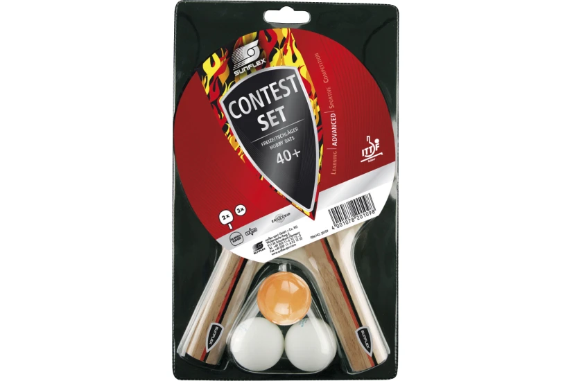 Amila Σετ Ping Pong Sunflex Contest 2 Ρακέτες - 3 Μπαλάκια (97231)