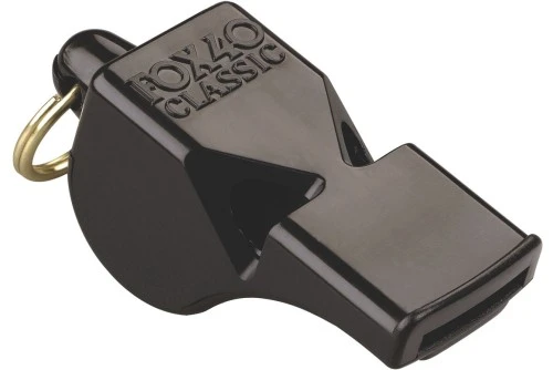 Amila Σφυρίχτρα Fox40 Classic Safety Μαύρη Με Κορδόνι (99030008)