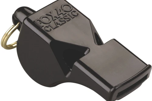 Amila Σφυρίχτρα Fox40 Classic Safety Μαύρη Με Κορδόνι (99030008)
