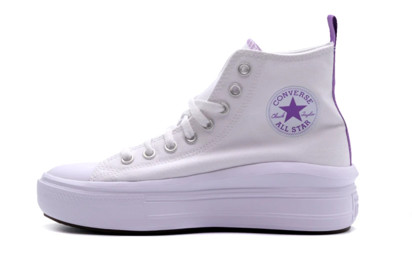 Converse Chuck Taylor All Star Move Platform Sneakers Λευκά, Μωβ