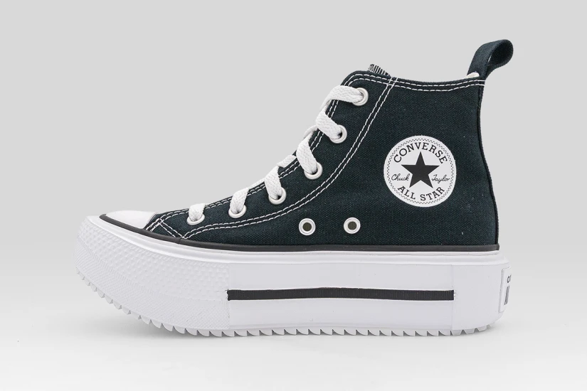 Converse Chuck Taylor All Star Lift Double Stack Platform Παιδικά Sneakers Μαύρα, Λευκά
