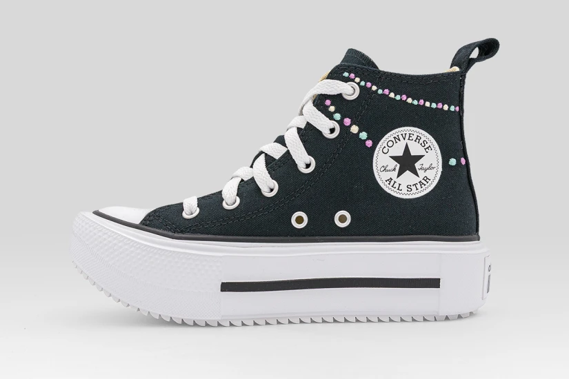 Converse Chuck Taylor All Star Lift Platform Παιδικά Sneakers Μαύρα, Λευκά