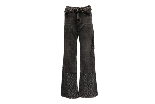 Karl Lagerfeld Relaxed Chainmail Denim Παντελόνι Τζιν Γυναικείο (A1W10039 1CF)