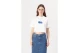 Karl Lagerfeld Glitched Γυναικείο Boxy Κοντομάνικο T-Shirt Λευκό