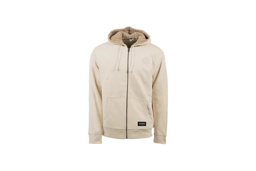 Russell Zip Through With Sherpa Inside Ανδρική Ζακέτα Με Κουκούλα Εκρού