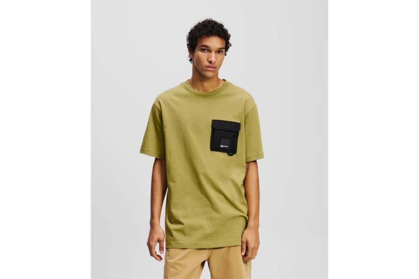 Karl Lagerfeld Relaxed Pocket Ανδρικό Κοντομάνικο T-Shirt Χακί