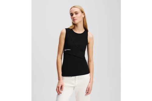Karl Lagerfeld Ribbed Tank Μπλούζα Αμάνικη Γυναικεία (A2W17022 999)