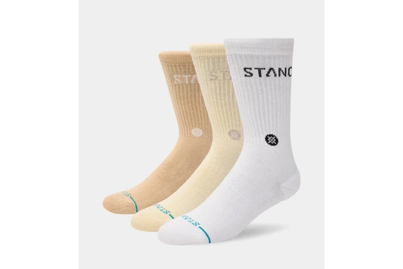 Stance Origin Ψηλές Κάλτσες Μπεζ, Κροκί, Λευκές 3 Ζευγάρια