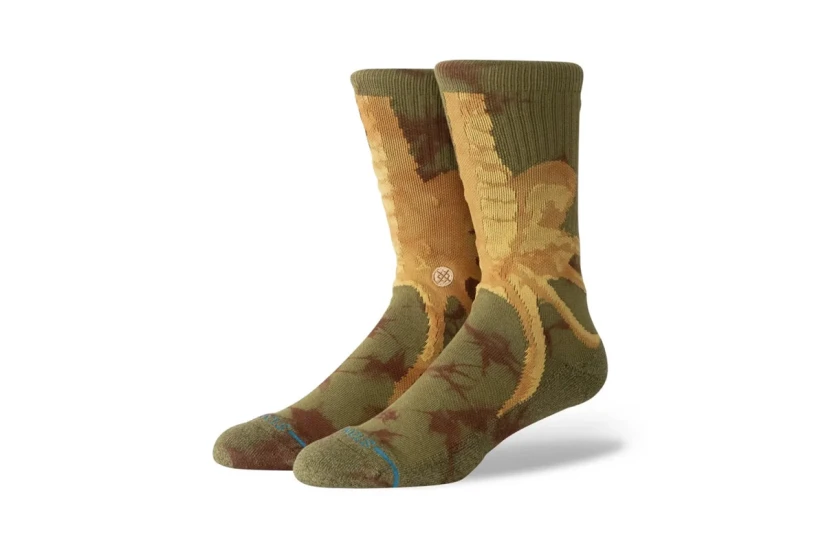 Stance Face Hugger Crew Κάλτσες μέχρι τη Γάμπα Καφέ, Λαδί 1 Ζευγάρι