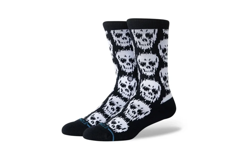 Stance Static Skull Crew Κάλτσες μέχρι τη Γάμπα Μαύρες, Λευκές 1 Ζευγάρι