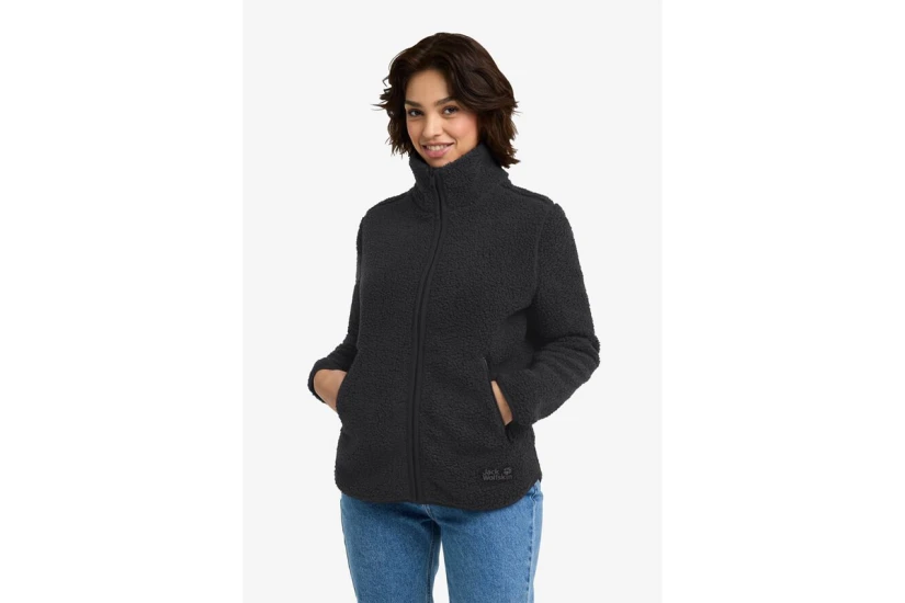 Jack Wolfskin High Curl Γυναικεία Ζακέτα Sherpa Μαύρο
