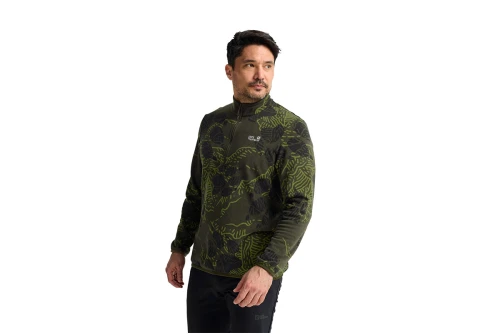 Jack Wolfskin Paw Era 100 Print Warm Fleece Μπλούζα Με Φερμουάρ Ανδρική (A65984-T0676)