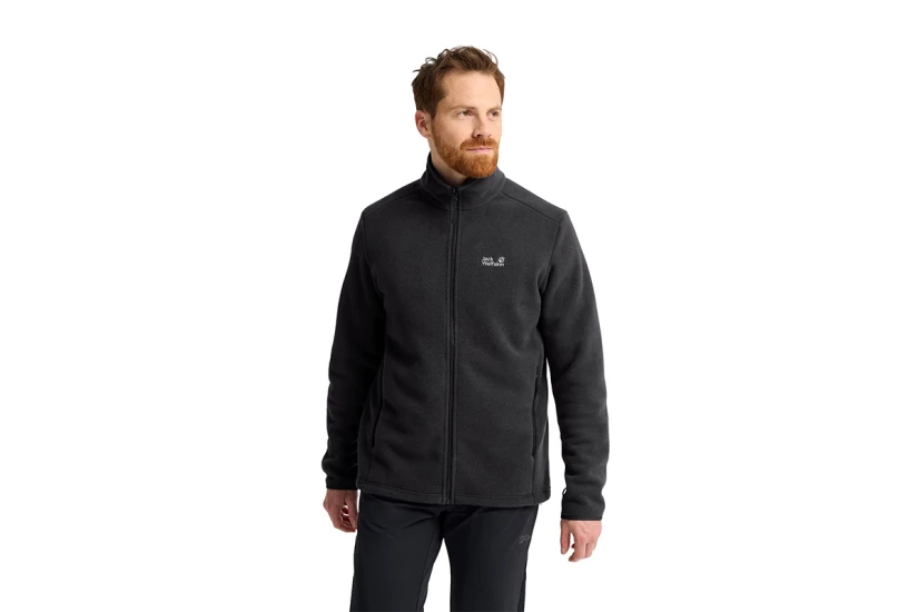 Jack Wolfskin Taunus 300 Midlayer Ανδρική Ζακέτα Fleece Μαύρη