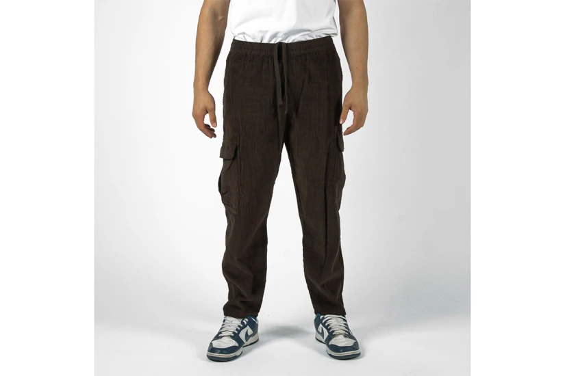 Bee Unusual Baggy Corduroy Ανδρικό Παντελόνι Cargo Καφέ