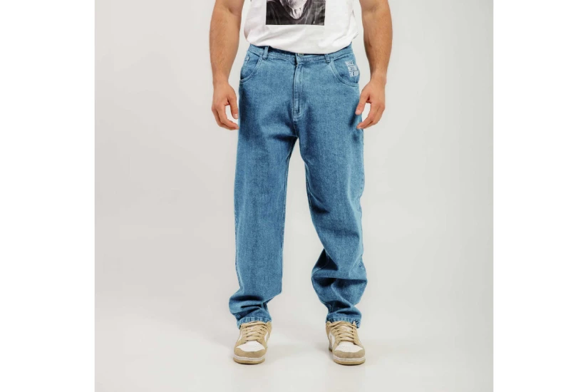 Bee Unusual Relaxed Washed Ανδρικό Παντελόνι Τζιν Μπλε