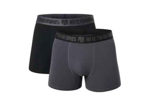 Antetokounbros Underwear Εσώρουχο Boxer Ανδρικό 2 - Τεμάχια (ACJD352001 BLACK-GREY)