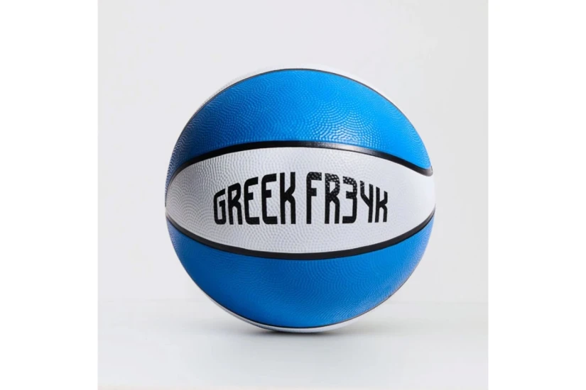 AntetokounBros Greek Freak Mini Outdoor Μπάλα Μπάσκετ Μπλε, Λευκή, Μαύρη