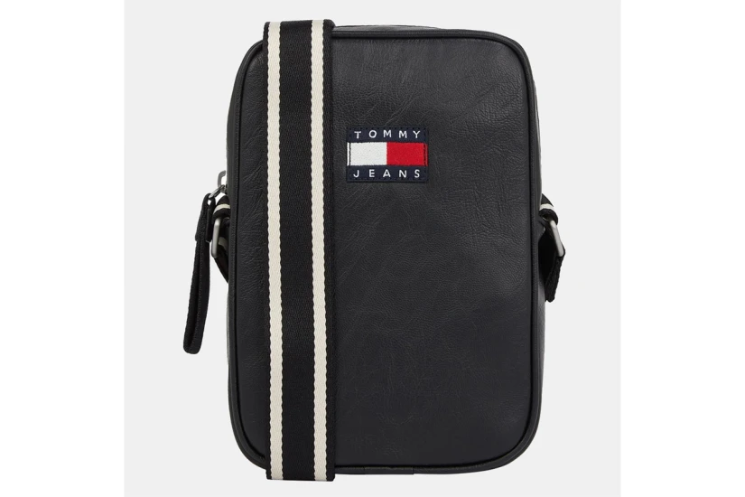 Tommy Jeans City College Ανδρικό Τσαντάκι Ώμου - Χιαστί Μαύρο