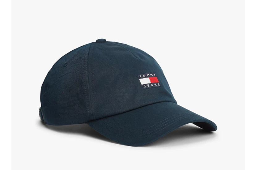 Tommy Jeans Heritage Logo Twill Baseball Καπέλο Strapback Μπλε Σκούρο