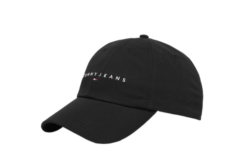 Tommy Jeans Linear Logo Embroidery Baseball Ανδρικό Καπέλο Velcro Μαύρο