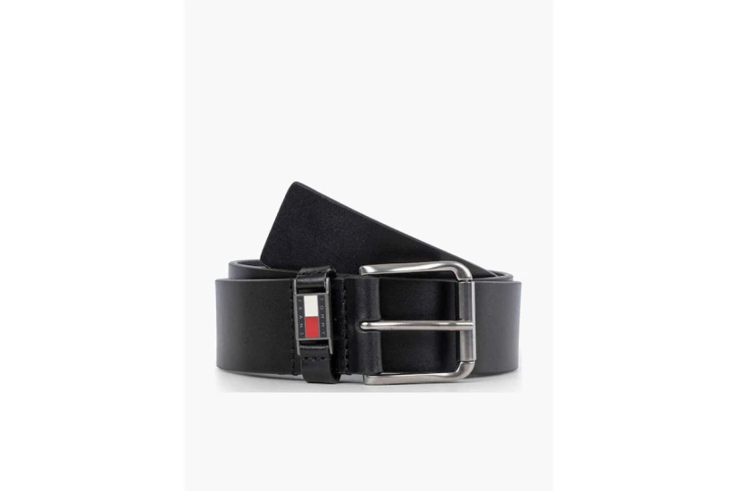 Tommy Jeans Roller Buckle 4.0 Ανδρική Casual Ζώνη Μαύρη, Ασημί