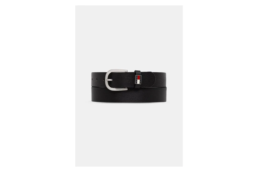 Tommy Jeans Ryan Leather 3.5 Ανδρική Casual Ζώνη Μαύρη