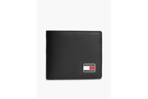 Tommy Jeans Leather Logo Plaque Bifold Πορτοφόλι (AM0AM14630 BDS)