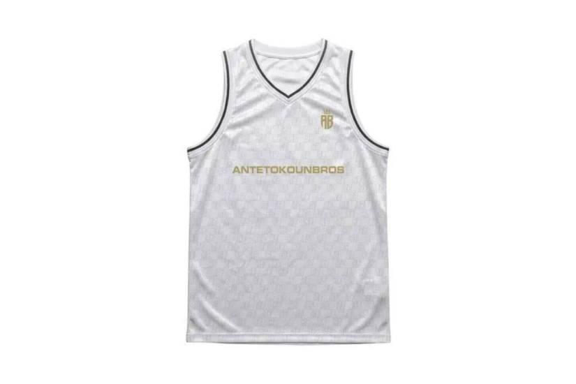 AntetokounBros Basketball Jersey Παιδική Αμάνικη Μπλούζα Λευκή