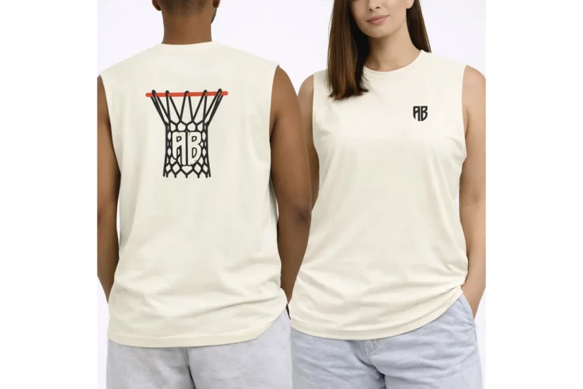 AntetokounBros Hoop Ανδρικό Αμάνικο Μπλουζάκι Εκρού