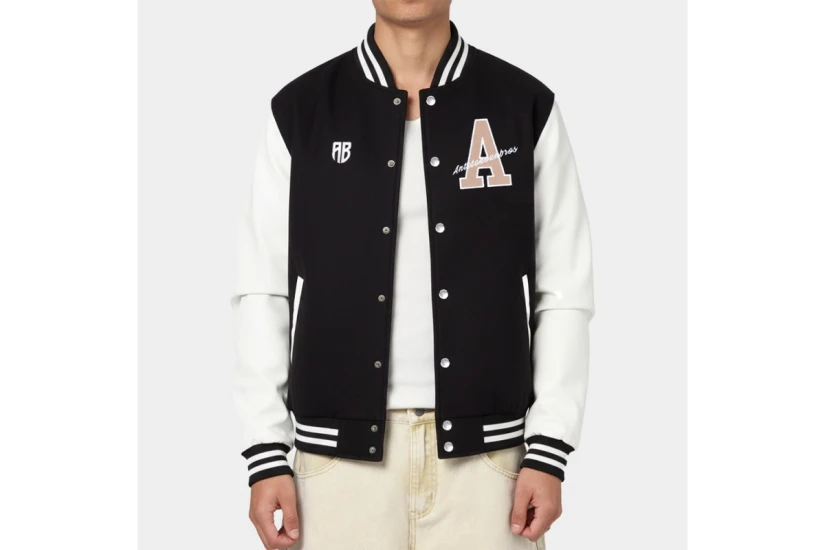 AntetokounBros Versity Ανδρικό Μπουφάν Bomber Μαύρο, Λευκό