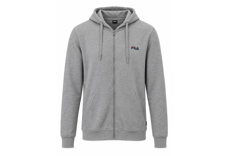 Fila Firox Brushed Fleece Ανδρική Βαμβακερή Ζακέτα Γκρι