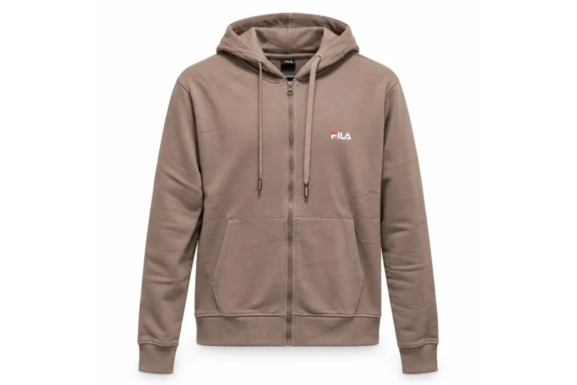 Fila Felia Brushed Fleece Γυναικεία Βαμβακερή Ζακέτα Καφέ