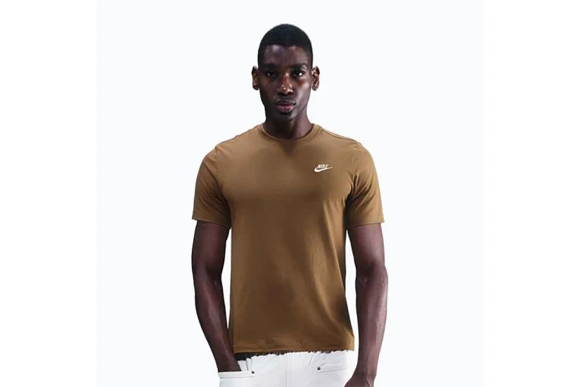 Nike Sportswear Club Ανδρικό Κοντομάνικο T-Shirt Καφέ