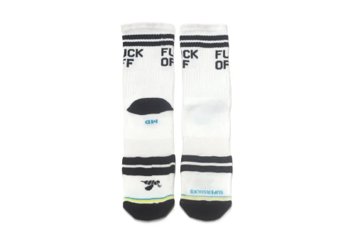 Bee Unusual Fck Off 2 Κάλτσες Ψηλές 1 Ζευγάρι (AS-19412 WHITE)