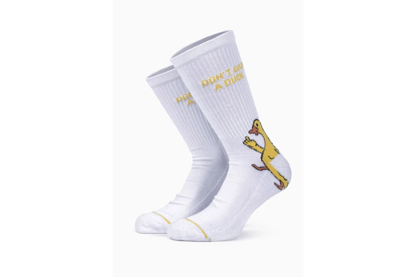 Bee Unusual Dont Give A Duck Premium Κάλτσες μέχρι τη Γάμπα Λευκές, Κίτρινες 1 Ζευγάρι