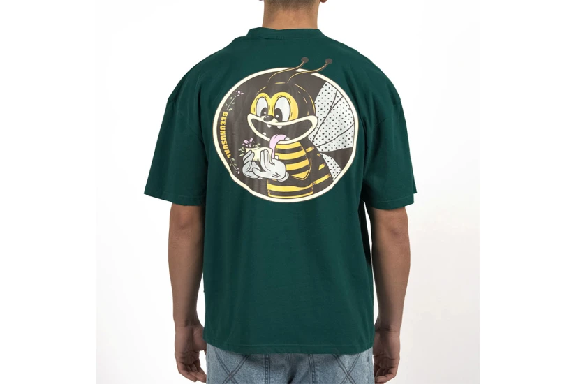 Bee Unusual High Flowers Ανδρικό Κοντομάνικο T-Shirt Πράσινο