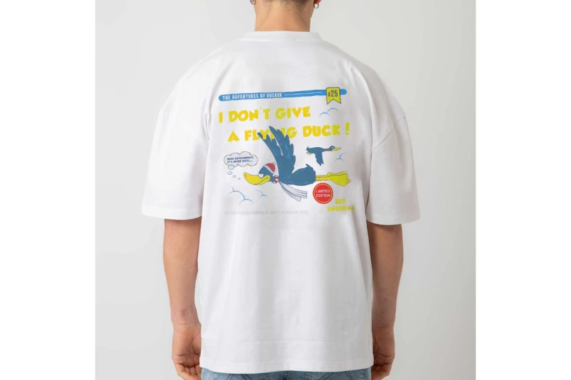 Bee Unusual Flying Duck Ανδρικό Κοντομάνικο T-Shirt Λευκό