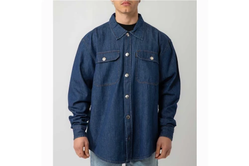 Bee Unusual Denim Overshirt Washed Τζιν Πουκάμισο Μακρυμάνικο Ανδρικό (AT-257737)