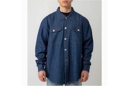 Bee Unusual Denim Overshirt Washed Τζιν Πουκάμισο Μακρυμάνικο Ανδρικό (AT-257737)