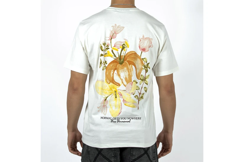 Bee Unusual Botanic Trip Ανδρικό Κοντομάνικο T-Shirt Εκρού