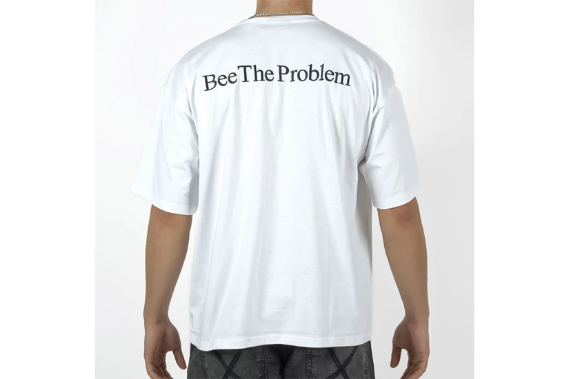 Bee Unusual Bee The Problem Extra Heavy Boxy Ανδρικό Κοντομάνικο T-Shirt Λευκό