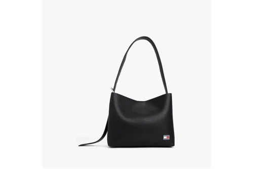 Tommy Jeans Logo Plaque Hobo Τσάντα Ώμου - Χειρός (AW0AW17871 BDS)